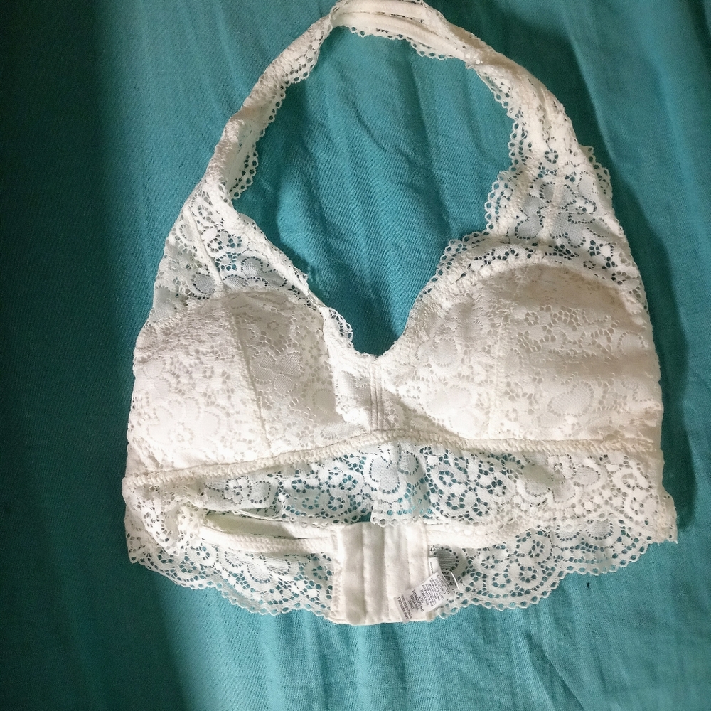 White Halter Aerie Bralette